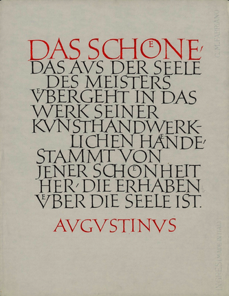 Friedrich Poppl, Augustinus, Das Schöne…, 1965. Akademie der Künste, Berlin, Berlin Calligraphy Collection, BSK, no. 20. CC BY-NC-ND.