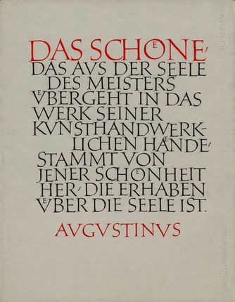 Friedrich Poppl, Augustinus, Das Schöne…, 1965. Akademie der Künste, Berlin, Berliner Sammlung Kalligraphie, Poppl, Nr. 20. CC BY-NC-ND.