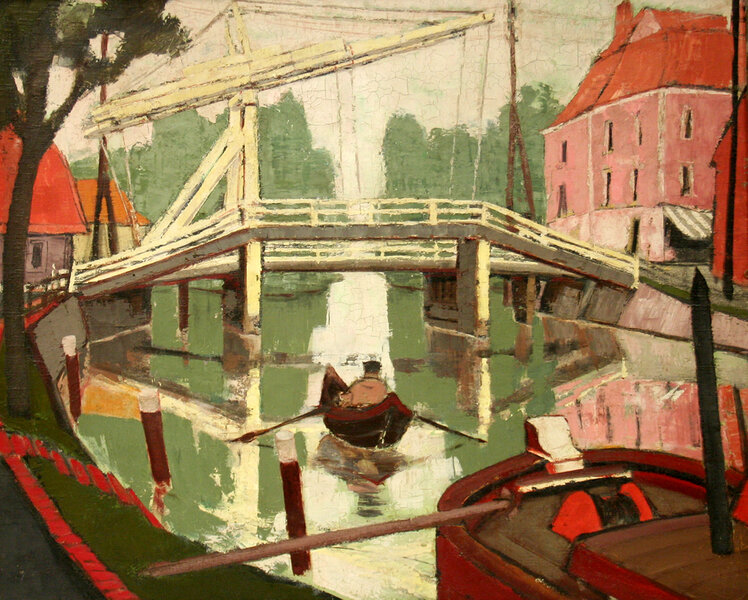 Max Kaus, Havel-Ziehbrücke in der Mark, 1931, Öl auf Leinwand. Akademie der Künste, Berlin, Kunstsammlung, Inventar-Nr.: KS-Gemälde MA 1. © Akademie der Künste, Berlin. 