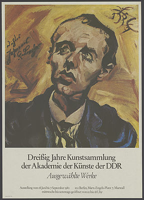 Dreißig Jahre Kunstsammlung der Akademie der Künste der DDR, Plakat, 1980. Akademie der Künste, Berlin, Kunstsammlung, Inventar-Nr.: KS-Plakate 8291. © Akademie der Künste, Berlin.
