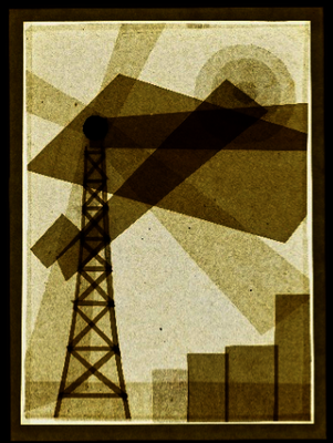 Oskar Nerlinger, Nachtflug (Airplane at the Radio Tower), photogram, 1928. Akademie der Künste, Berlin, Art Collection, inventory no. Nerlinger 2833 © S. Nerlinger. Rights reserved - Free access.