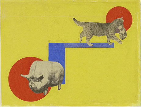 Alice Lex-Nerlinger, Schwein und Katze. Collage aus einem Bilderbuch, um 1928. Akademie der Künste, Berlin, Kunstsammlung, Inventar-Nr.: Lex-Nerlinger 3359. © S. Nerlinger.